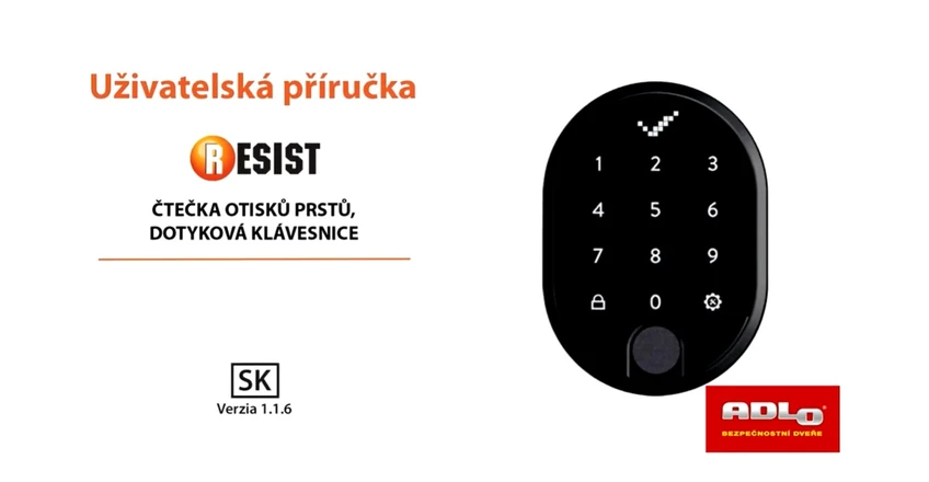 Návod: Čtečka otisků prstů a dotyková klávesnice ADLO
