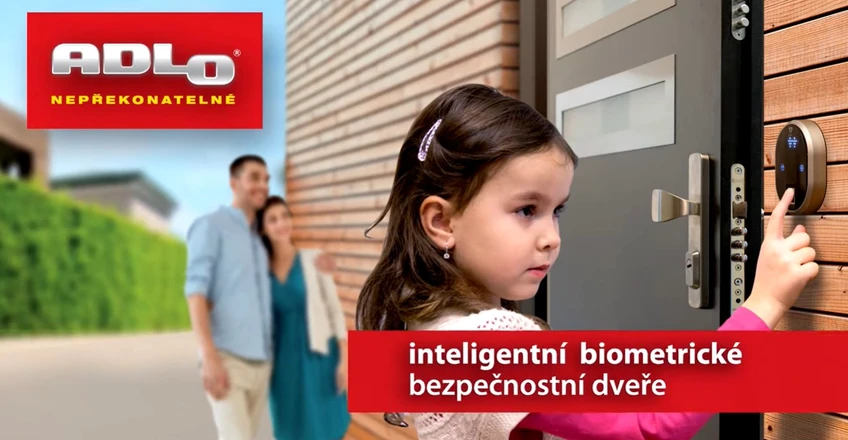 Biometrické bezpečnostní dveře ADLO – odemykání otiskem prstu